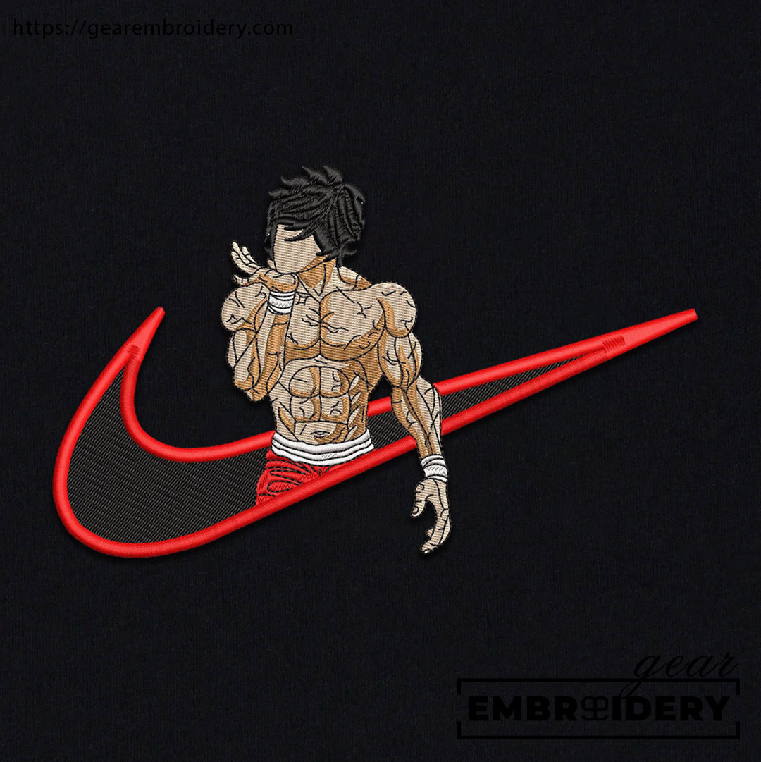 Baki swoosh nike Baki Anime Embroidered Design Personalized Embroidered T Shirt Sweatshirt Hoodie Clothing BK008