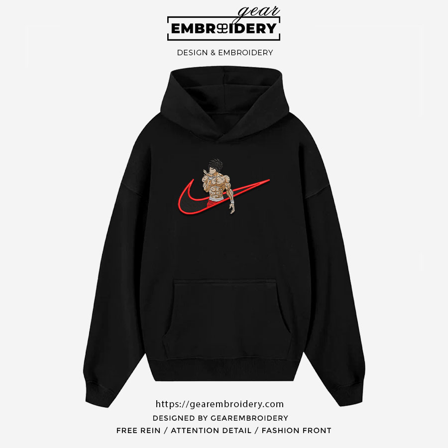 Baki swoosh nike Baki Anime Embroidered Design Personalized Embroidered T Shirt Sweatshirt Hoodie Clothing BK008