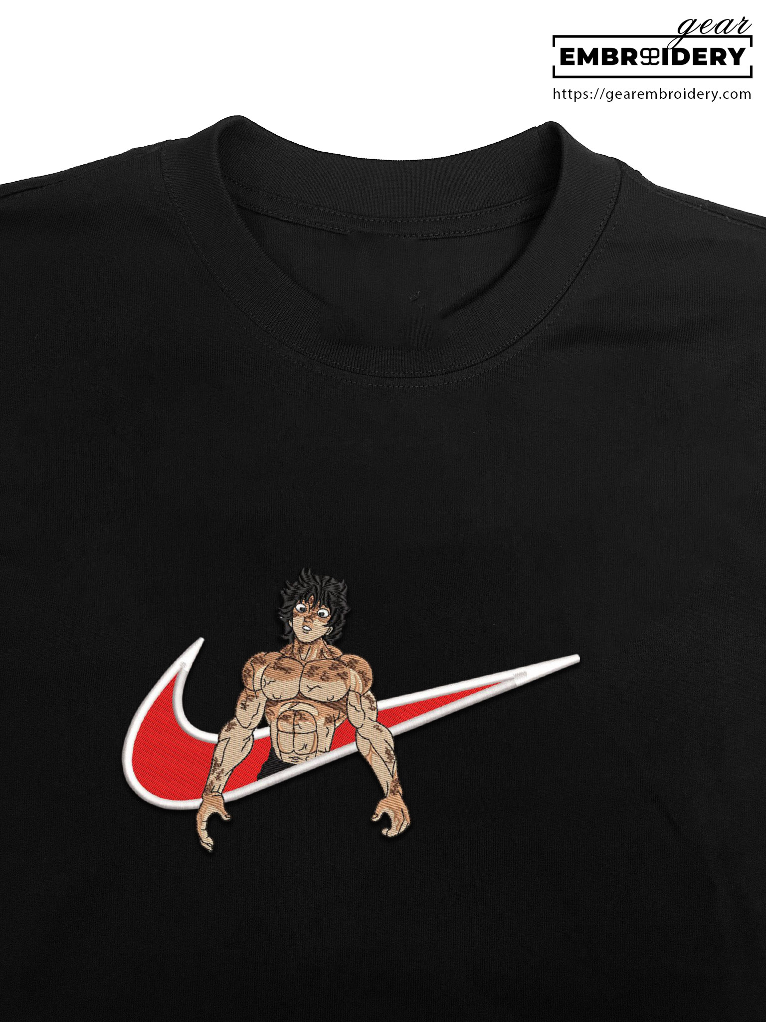 Baki swoosh nike Baki Anime Embroidered Design Personalized Embroidered T Shirt Sweatshirt Hoodie Clothing BK009