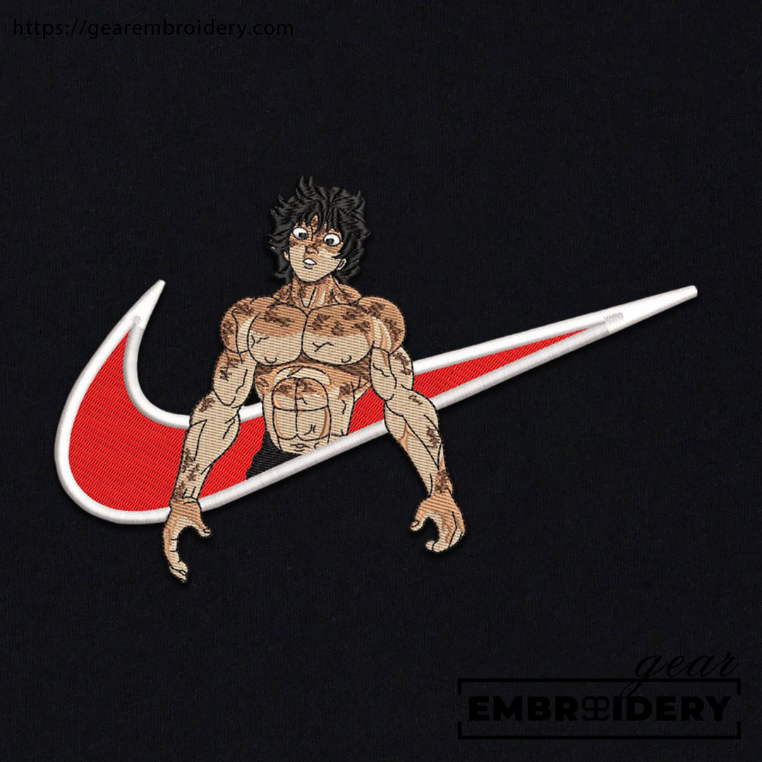 Baki swoosh nike Baki Anime Embroidered Design Personalized Embroidered T Shirt Sweatshirt Hoodie Clothing BK009