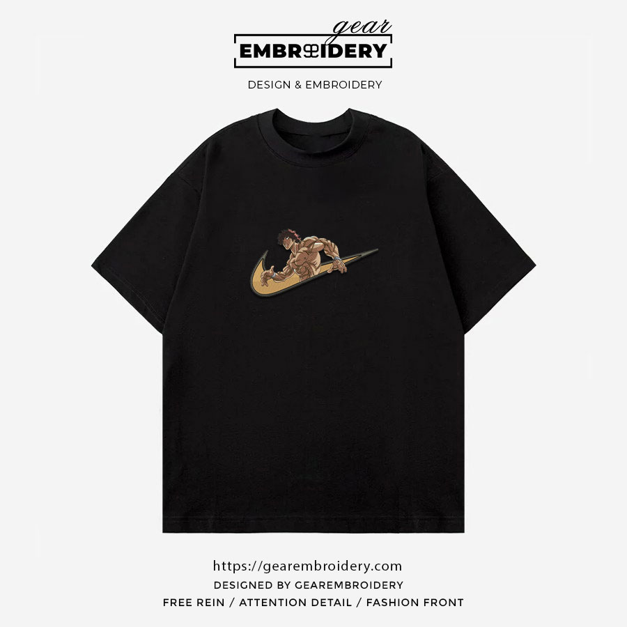 Baki swoosh nike Baki Anime Embroidered Design Personalized Embroidered T Shirt Sweatshirt Hoodie Clothing BK010