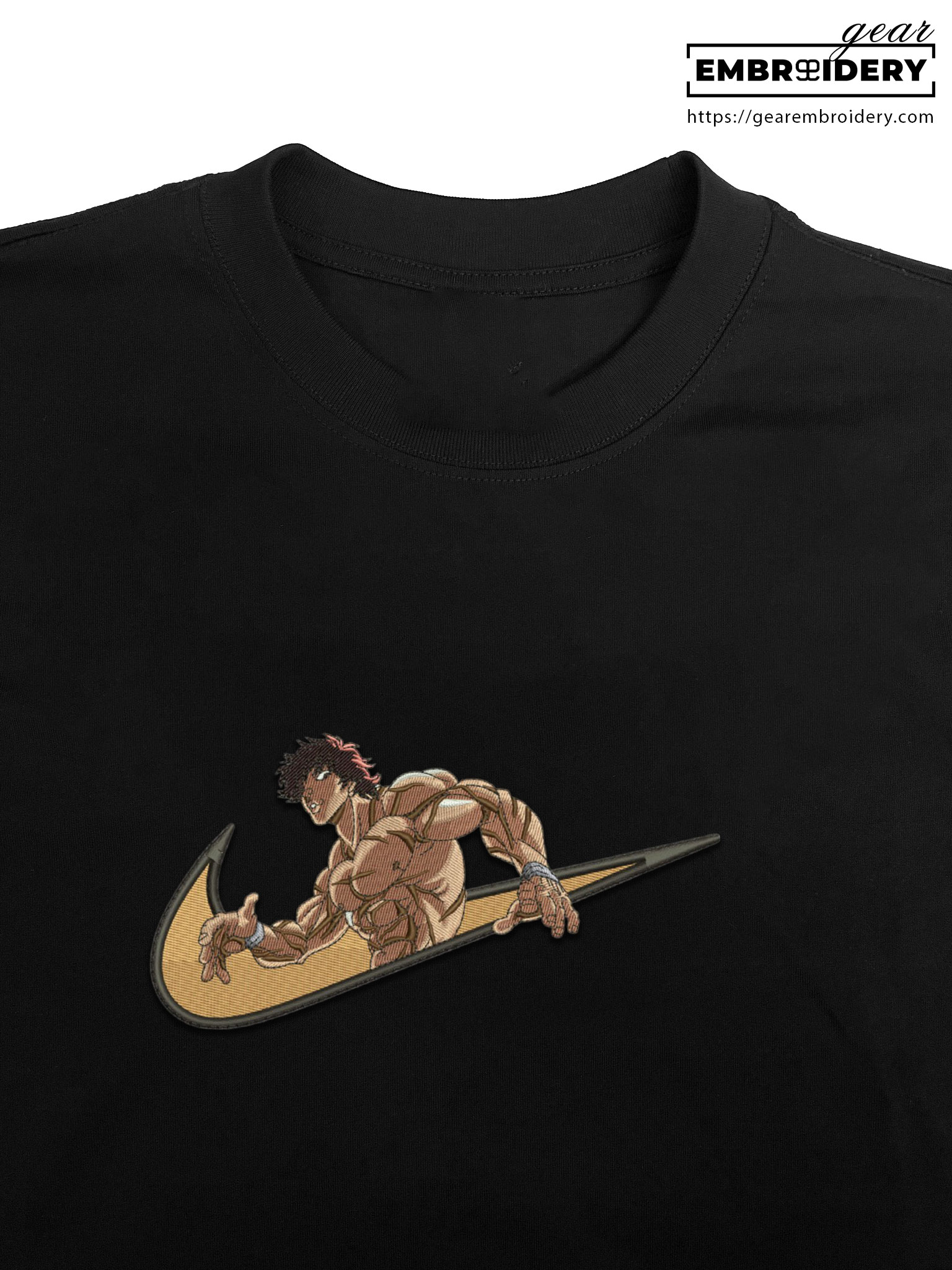 Baki swoosh nike Baki Anime Embroidered Design Personalized Embroidered T Shirt Sweatshirt Hoodie Clothing BK010