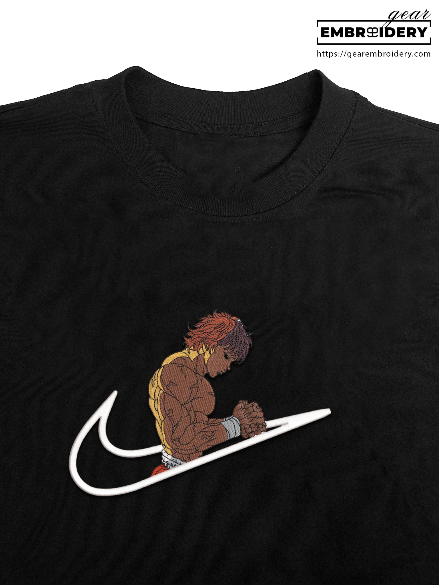 Baki swoosh nike Baki Anime Embroidered Design Personalized Embroidered T Shirt Sweatshirt Hoodie Clothing BK012