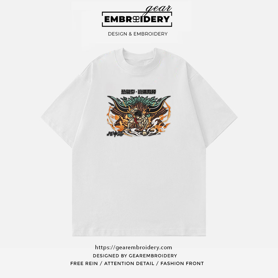 Baki triceratops Baki Anime Embroidered Design Personalized Embroidered T Shirt Sweatshirt Hoodie Clothing BK015