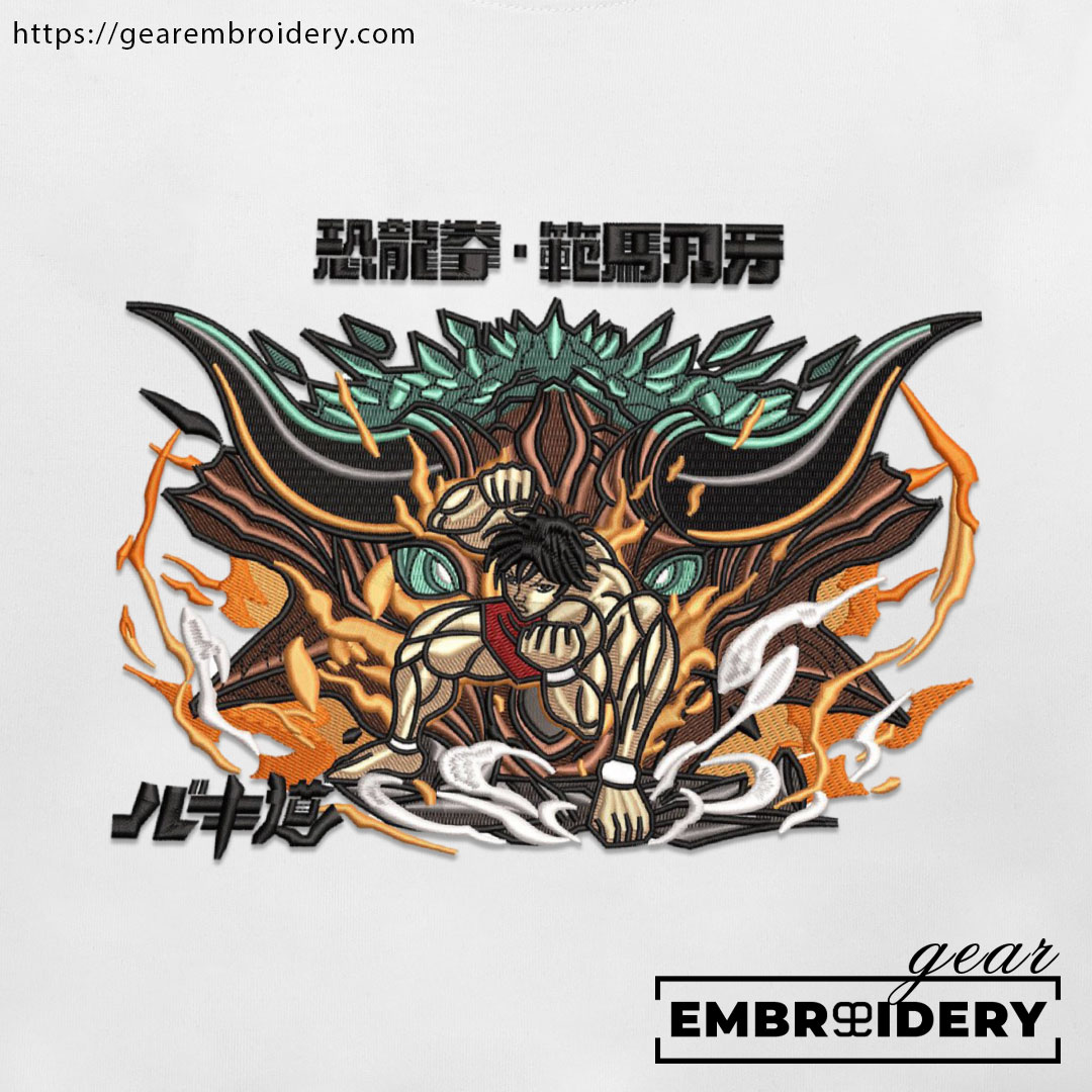 Baki triceratops Baki Anime Embroidered Design Personalized Embroidered T Shirt Sweatshirt Hoodie Clothing BK015