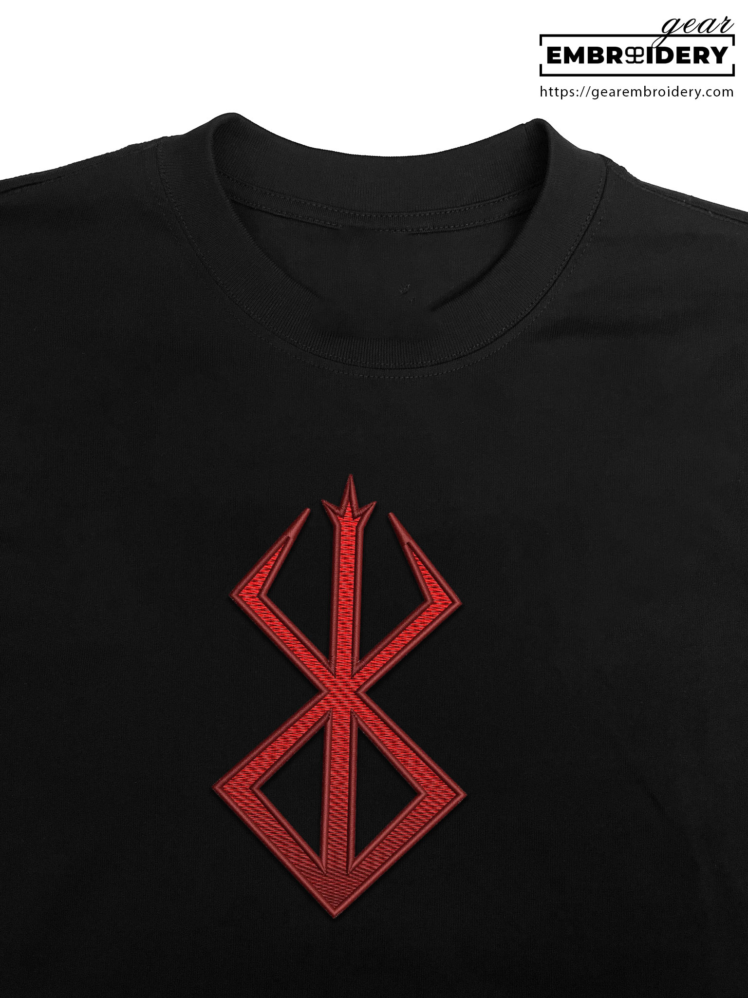 Berserk logo Berserki Anime Embroidered Design Personalized Embroidered T Shirt Sweatshirt Hoodie Clothing B003