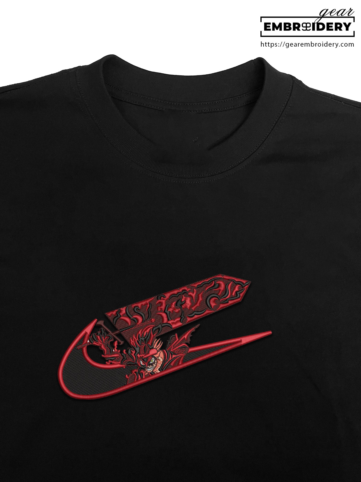 Asta demon swoosh nike Black Clover Anime Embroidered Design Personalized Embroidered T Shirt Sweatshirt Hoodie Clothing BC003