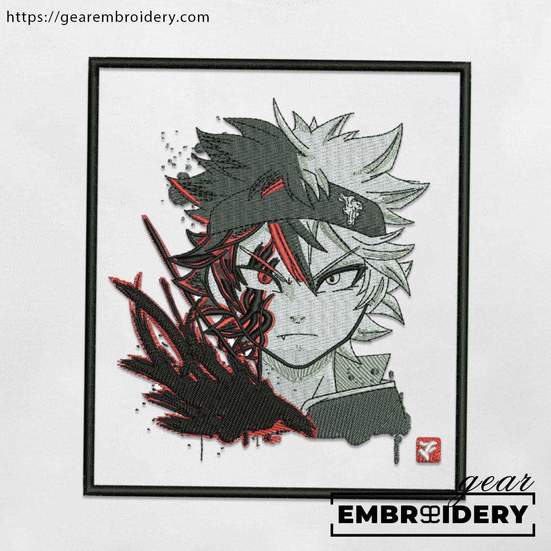 Asta x demon Black Clover Anime Embroidered Design Personalized Embroidered T Shirt Sweatshirt Hoodie Clothing BC006