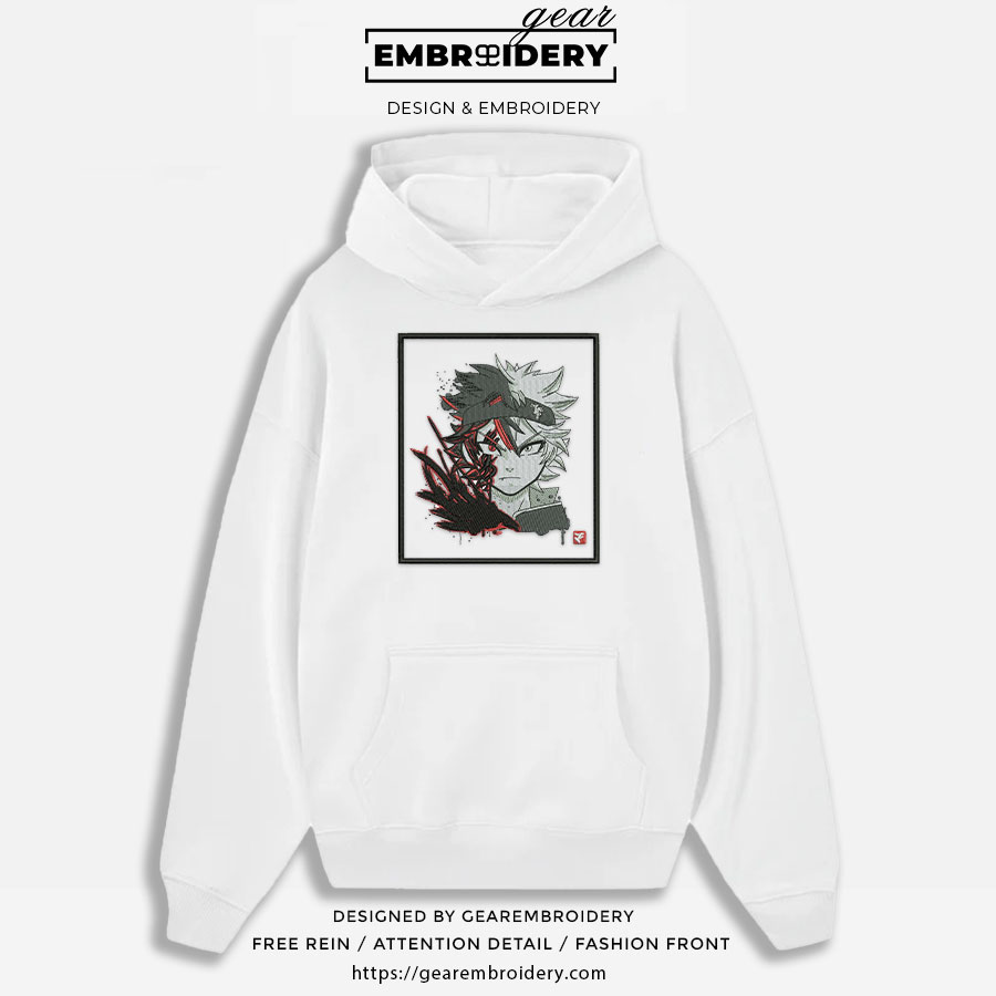 Asta x demon Black Clover Anime Embroidered Design Personalized Embroidered T Shirt Sweatshirt Hoodie Clothing BC006