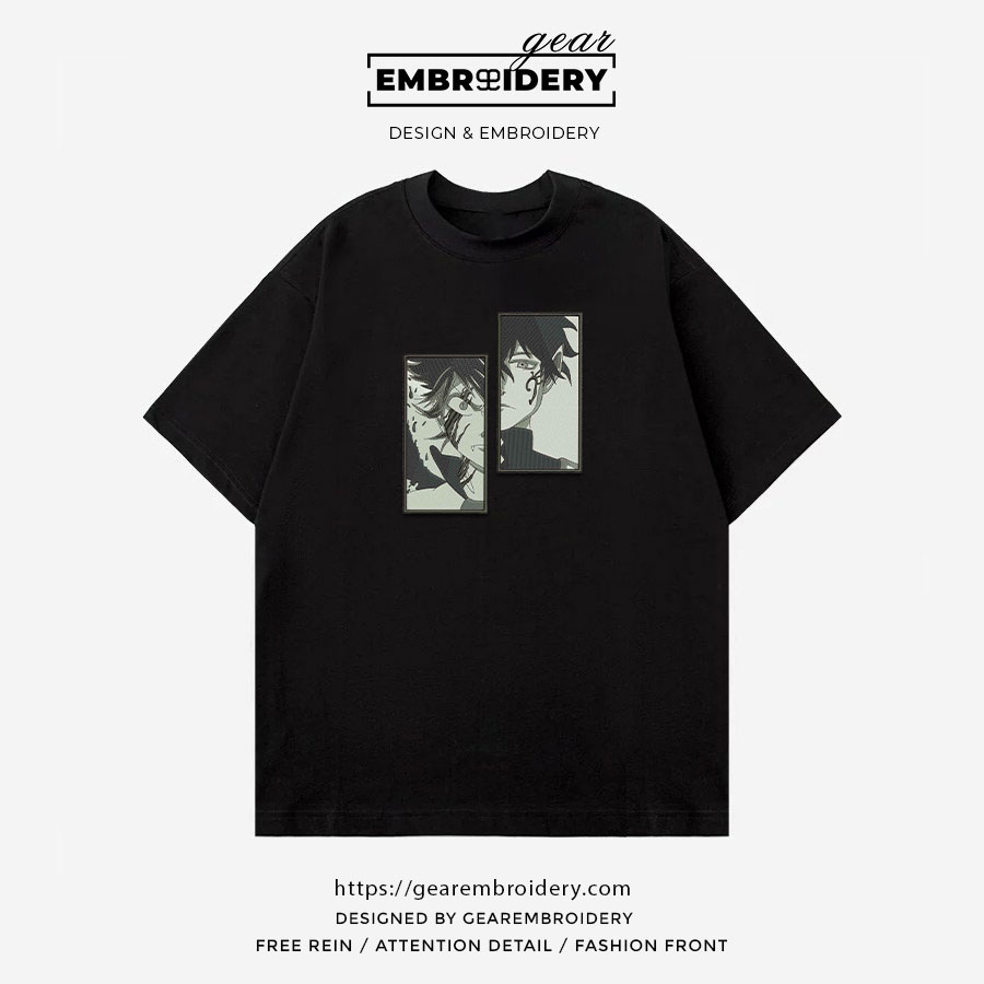 Asta x yuno Black Clover Anime Embroidered Design Personalized Embroidered T Shirt Sweatshirt Hoodie Clothing BC007