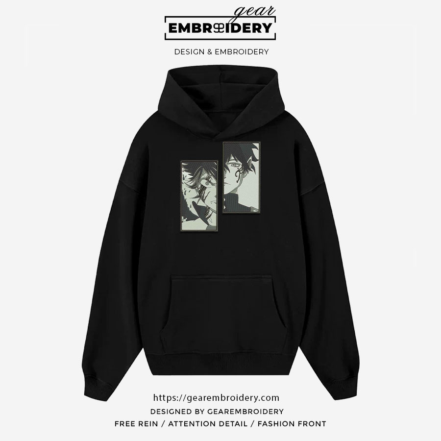 Asta x yuno Black Clover Anime Embroidered Design Personalized Embroidered T Shirt Sweatshirt Hoodie Clothing BC007