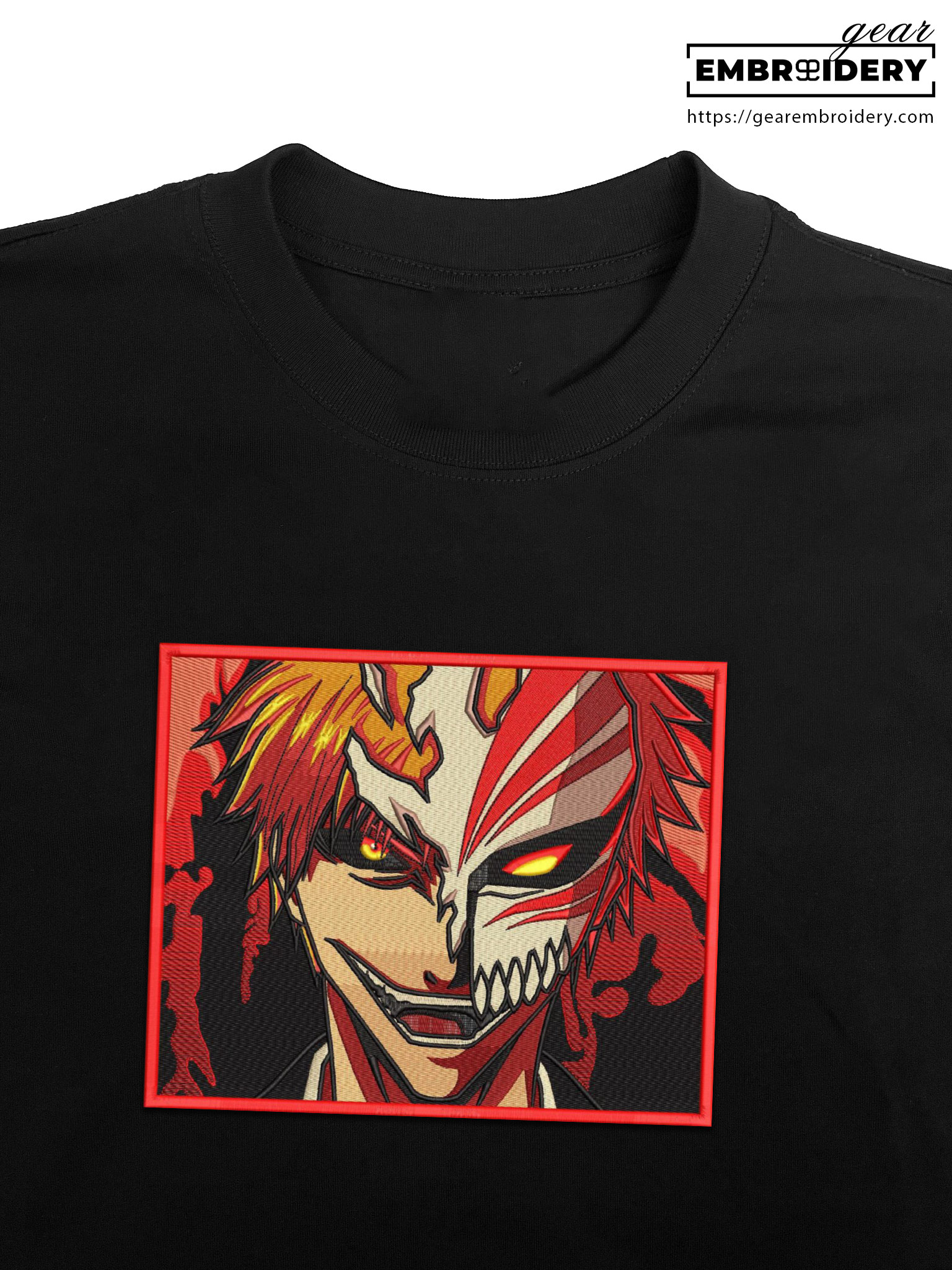 Ichigo hollow Bleach Anime Embroidered Design Personalized Embroidered T Shirt Sweatshirt Hoodie Clothing BL007