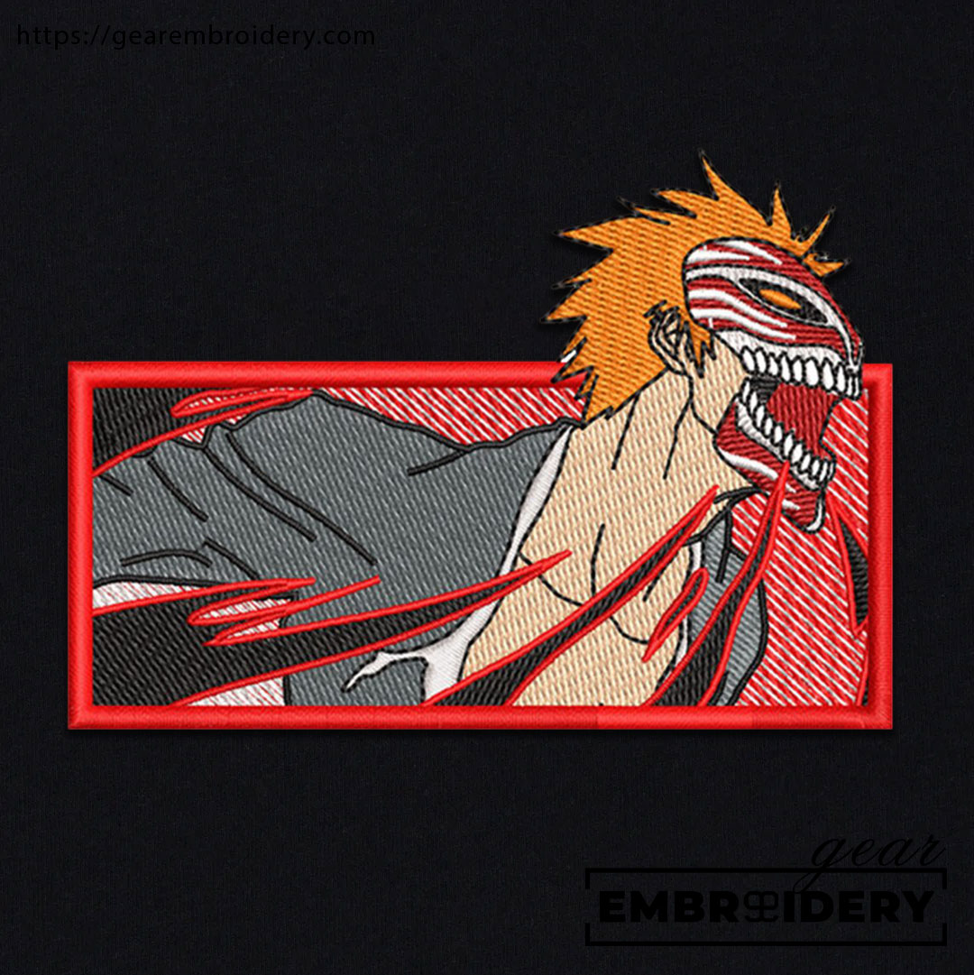 Ichigo hollow Bleach Anime Embroidered Design Personalized Embroidered T Shirt Sweatshirt Hoodie Clothing BL008