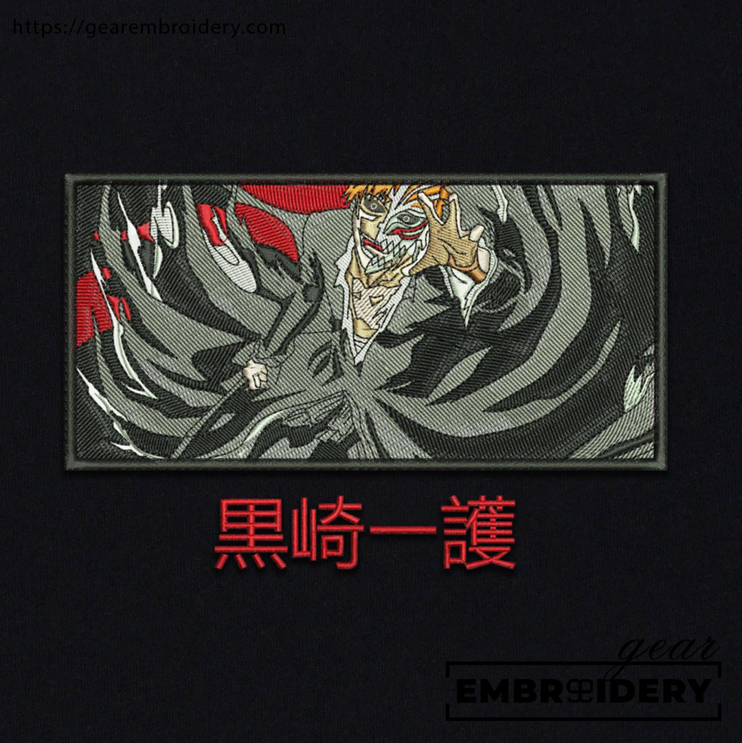 Ichigo hollow Bleach Anime Embroidered Design Personalized Embroidered T Shirt Sweatshirt Hoodie Clothing BL009
