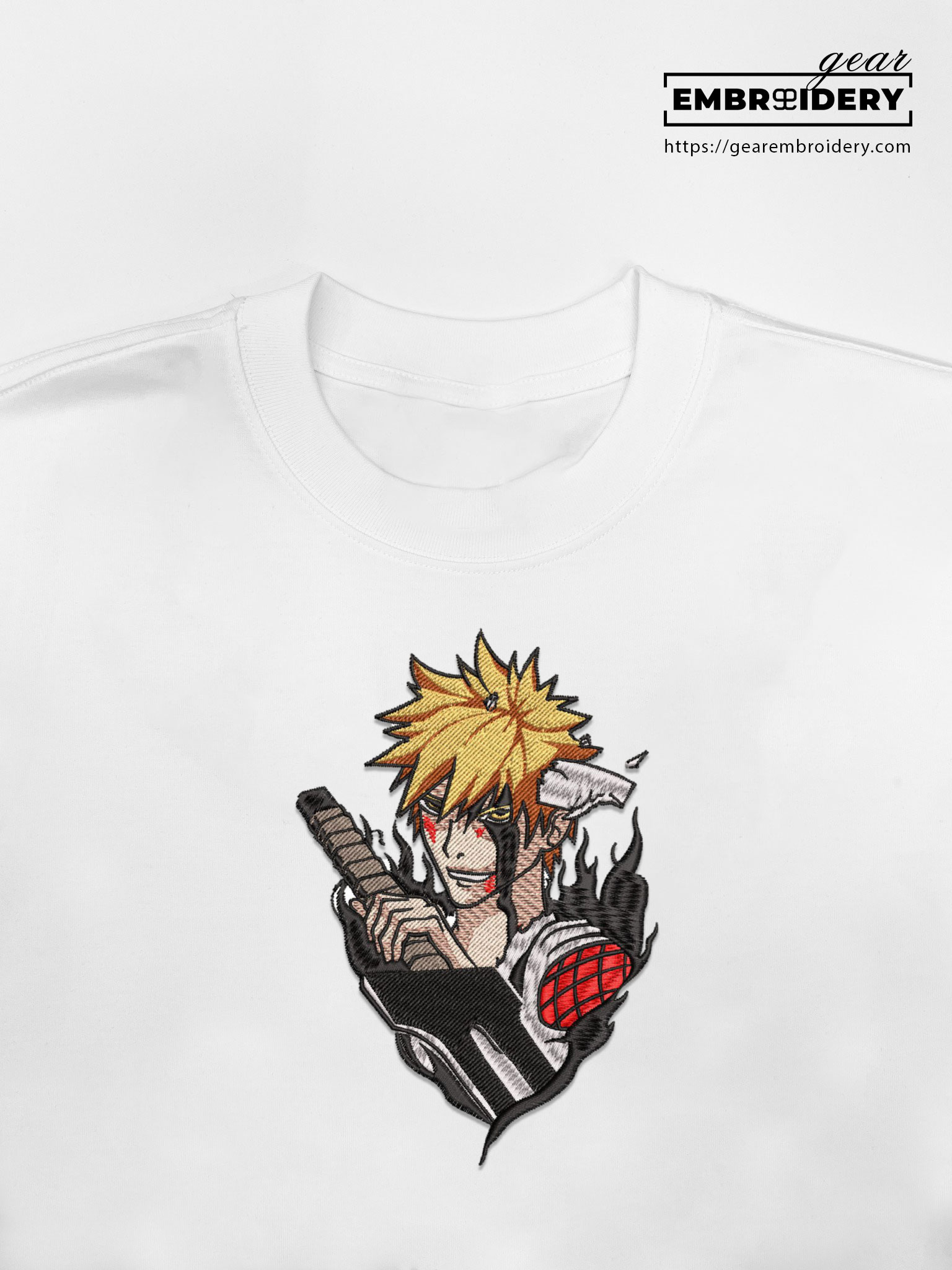 Ichigo kurosaki Bleach Anime Embroidered Design Personalized Embroidered T Shirt Sweatshirt Hoodie Clothing BL011