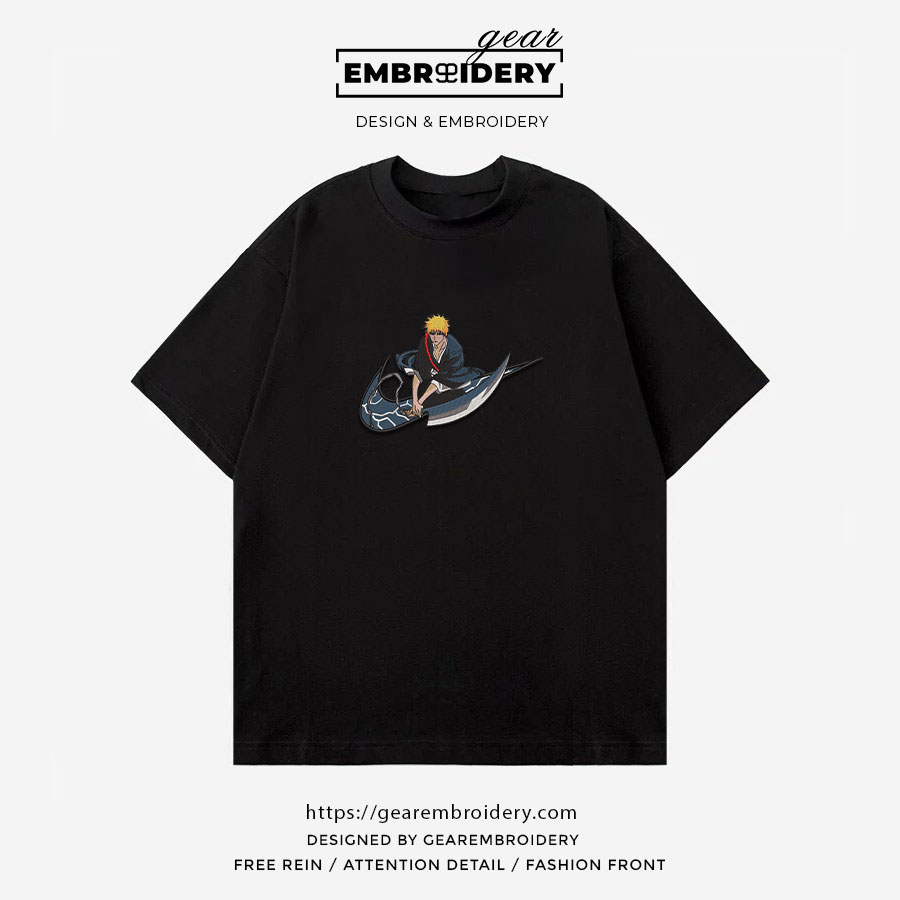 Ichigo swoosh nike Bleach Clover Anime Embroidered Design Personalized Embroidered T Shirt Sweatshirt Hoodie Clothing BL013