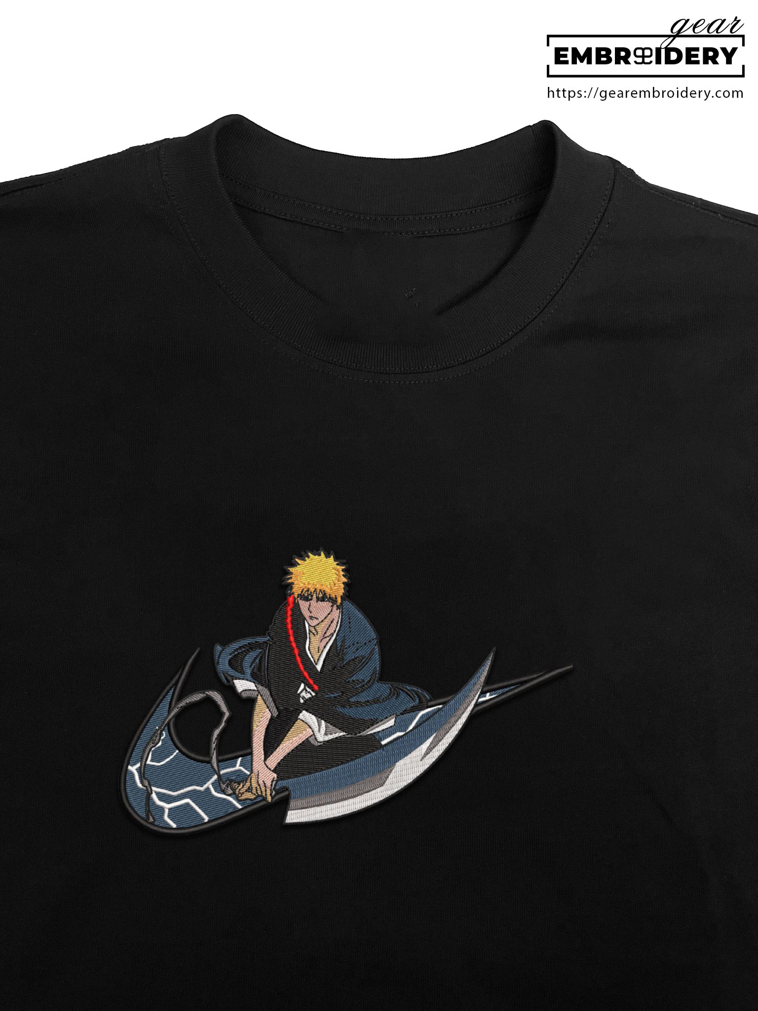 Ichigo swoosh nike Bleach Clover Anime Embroidered Design Personalized Embroidered T Shirt Sweatshirt Hoodie Clothing BL013