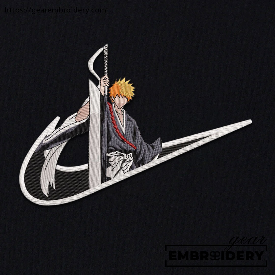 Ichigo swoosh nike Bleach Clover Anime Embroidered Design Personalized Embroidered T Shirt Sweatshirt Hoodie Clothing BL014