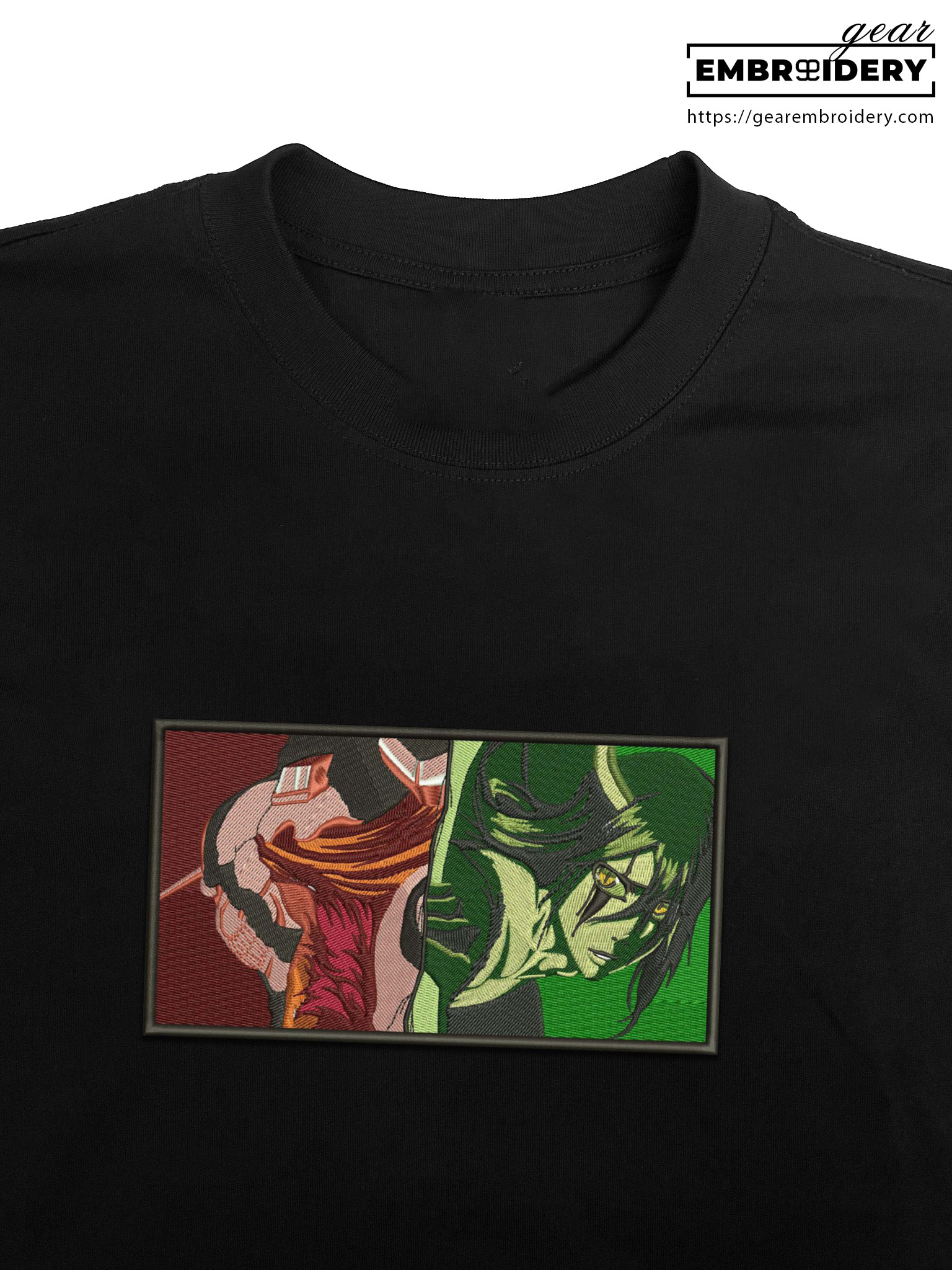 Ichigo vs ulquiora Bleach Anime Embroidered Design Personalized Embroidered T Shirt Sweatshirt Hoodie Clothing BL016