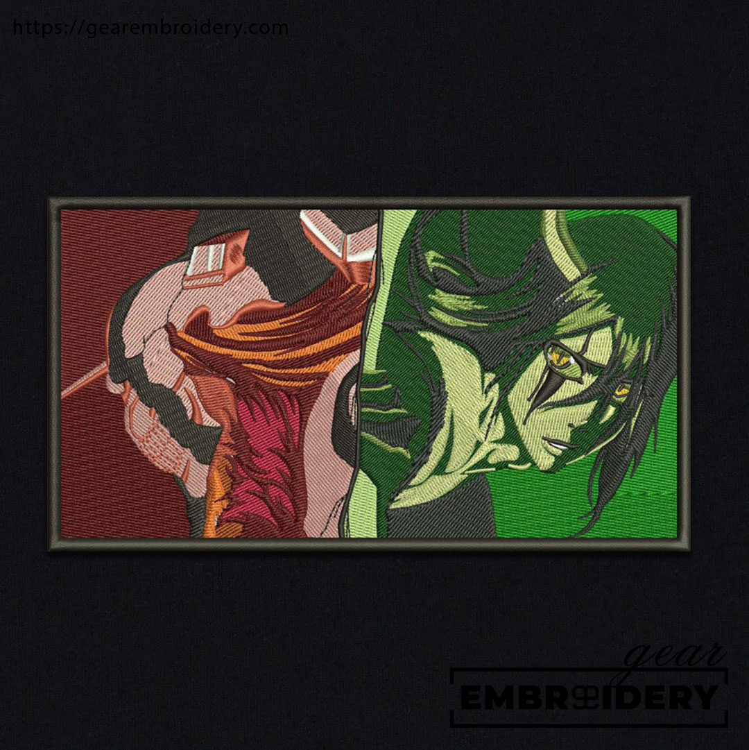 Ichigo vs ulquiora Bleach Anime Embroidered Design Personalized Embroidered T Shirt Sweatshirt Hoodie Clothing BL016