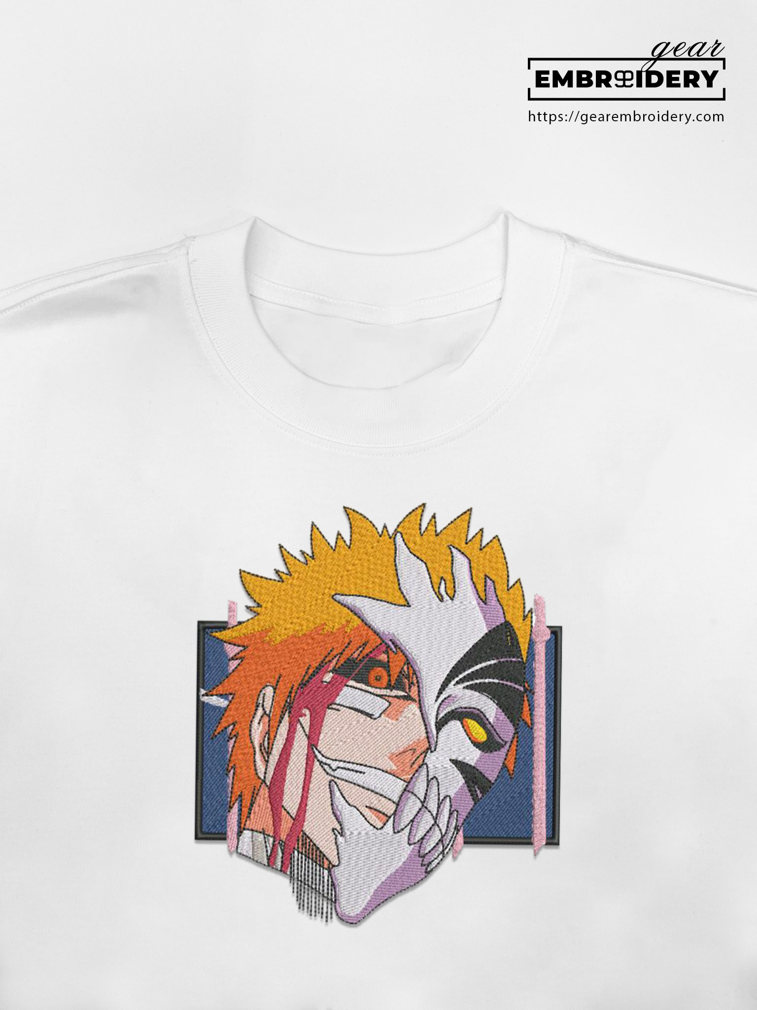 Ichigo x hollow Bleach Anime Embroidered Design Personalized Embroidered T Shirt Sweatshirt Hoodie Clothing BL017