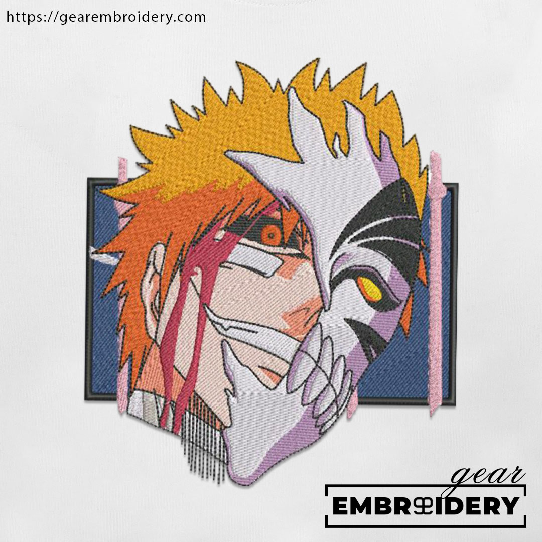 Ichigo x hollow Bleach Anime Embroidered Design Personalized Embroidered T Shirt Sweatshirt Hoodie Clothing BL017