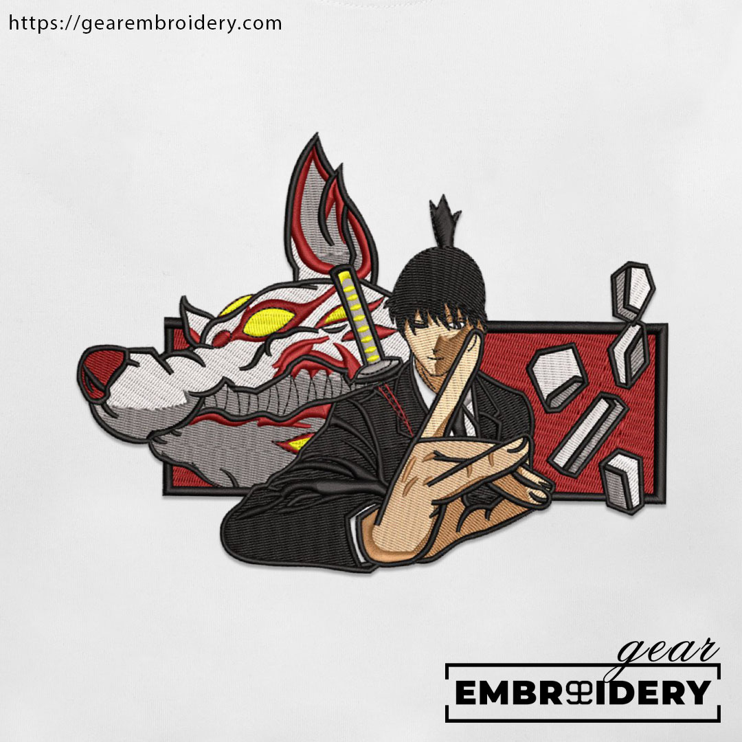 Aki hayakawa kon Chainsaw Man Anime Embroidered Design Personalized Embroidered T Shirt Sweatshirt Hoodie Clothing CM004