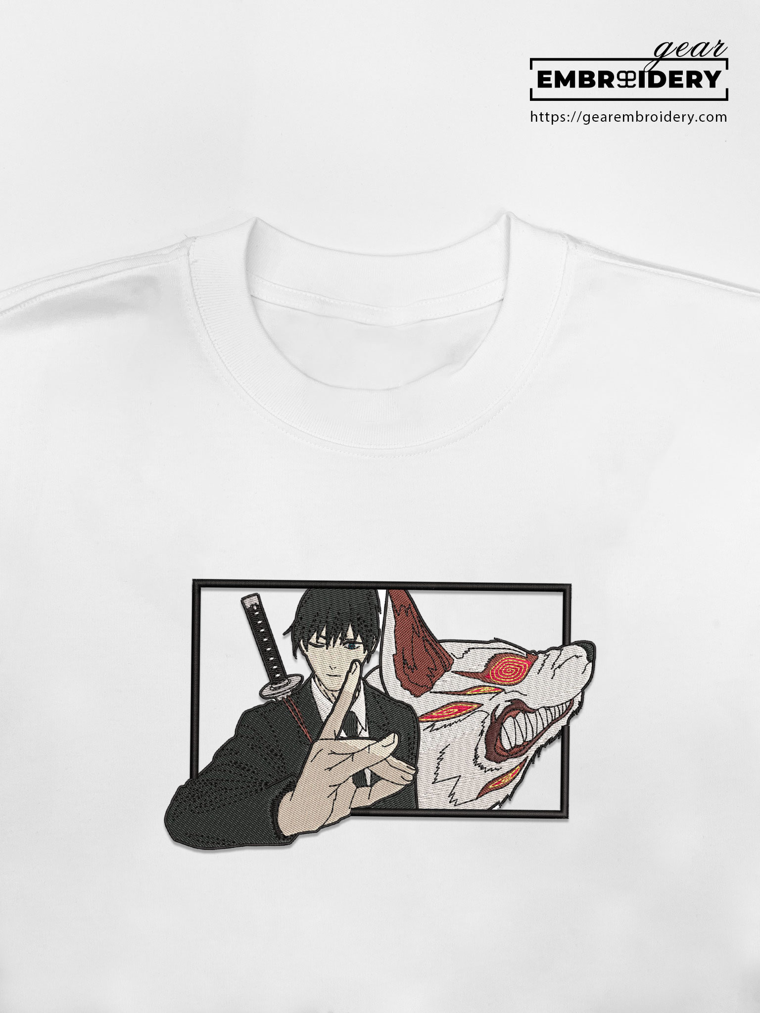 Aki kon Chainsaw Man Anime Embroidered Design Personalized Embroidered T Shirt Sweatshirt Hoodie Clothing CM005