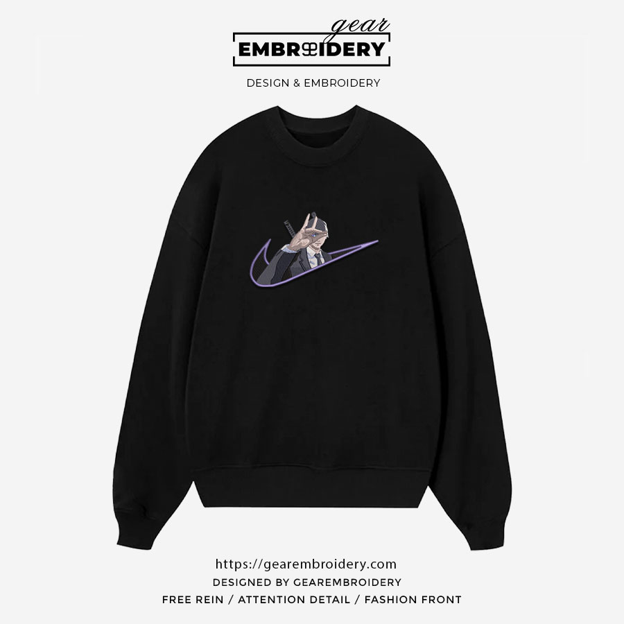 Aki kon swoosh nike Chainsaw Man Clover Anime Embroidered Design Personalized Embroidered T Shirt Sweatshirt Hoodie Clothing CM006