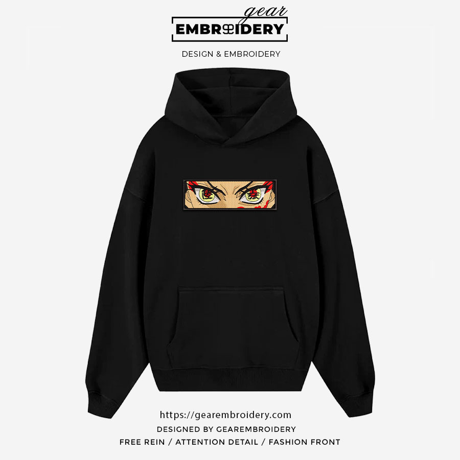 Daki eyes Demon Slayer Anime Embroidered Design Personalized Embroidered T Shirt Sweatshirt Hoodie Clothing DS0008
