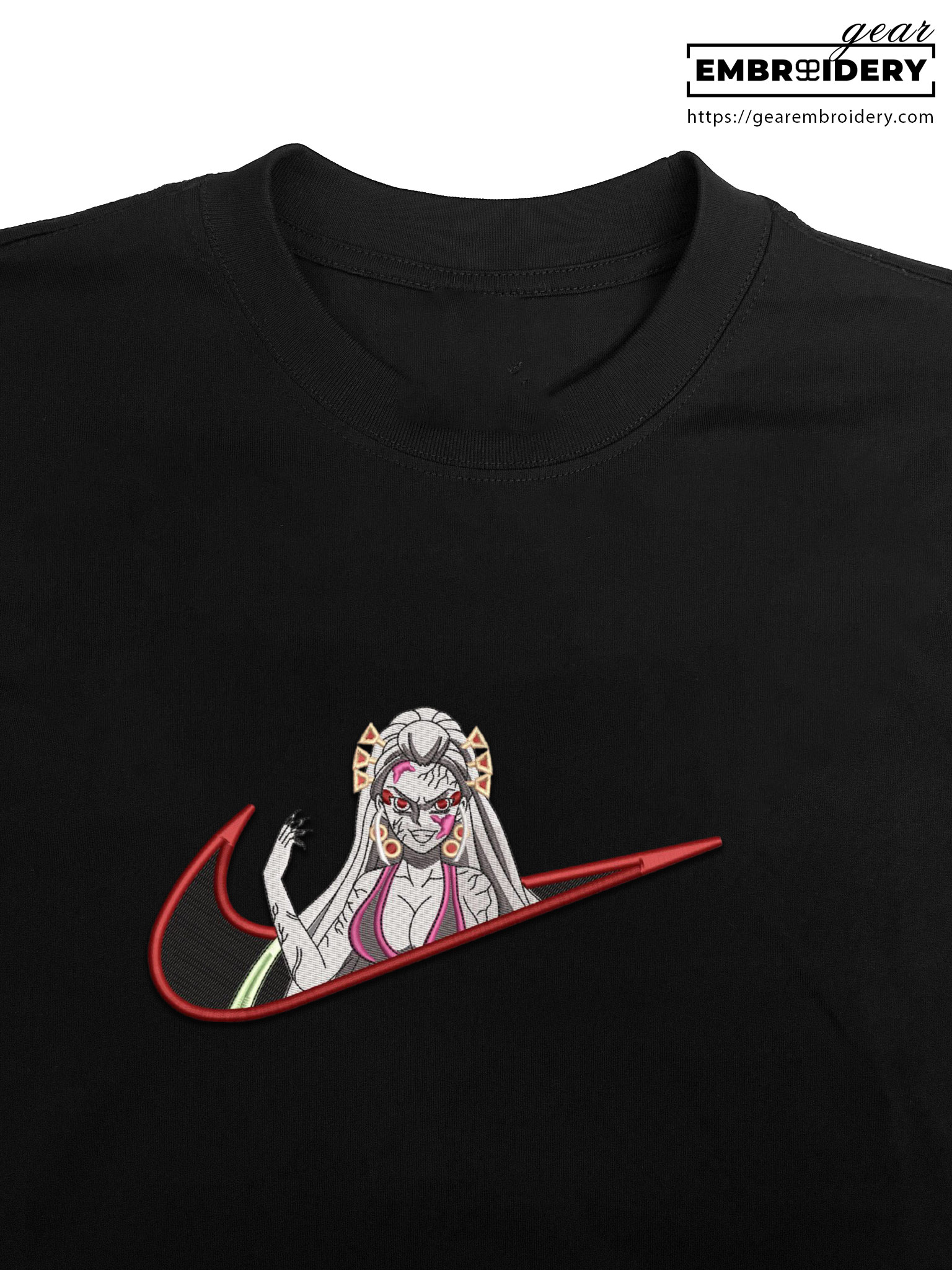 Daki swoosh nike Demon Slayer Anime Embroidered Design Personalized Embroidered T Shirt Sweatshirt Hoodie Clothing DS0009