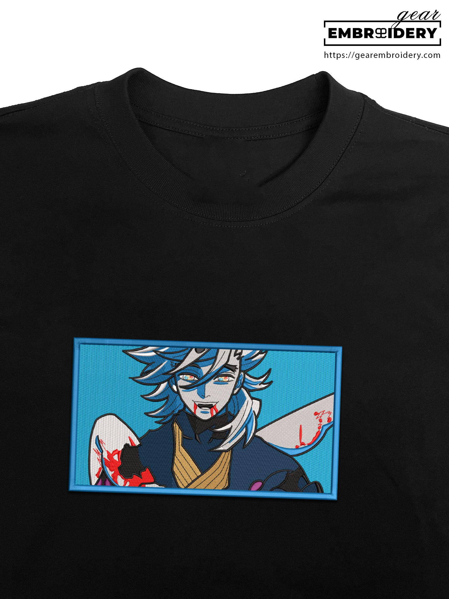 Douma Demon Slayer Anime Embroidered Design Personalized Embroidered T Shirt Sweatshirt Hoodie Clothing DS0017