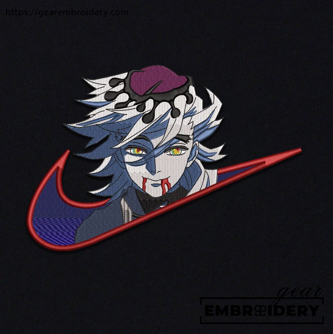 Douma swoosh nike Demon Slayer Anime Embroidered Design Personalized Embroidered T Shirt Sweatshirt Hoodie Clothing DS0019
