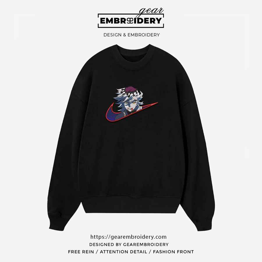 Douma swoosh nike Demon Slayer Anime Embroidered Design Personalized Embroidered T Shirt Sweatshirt Hoodie Clothing DS0019