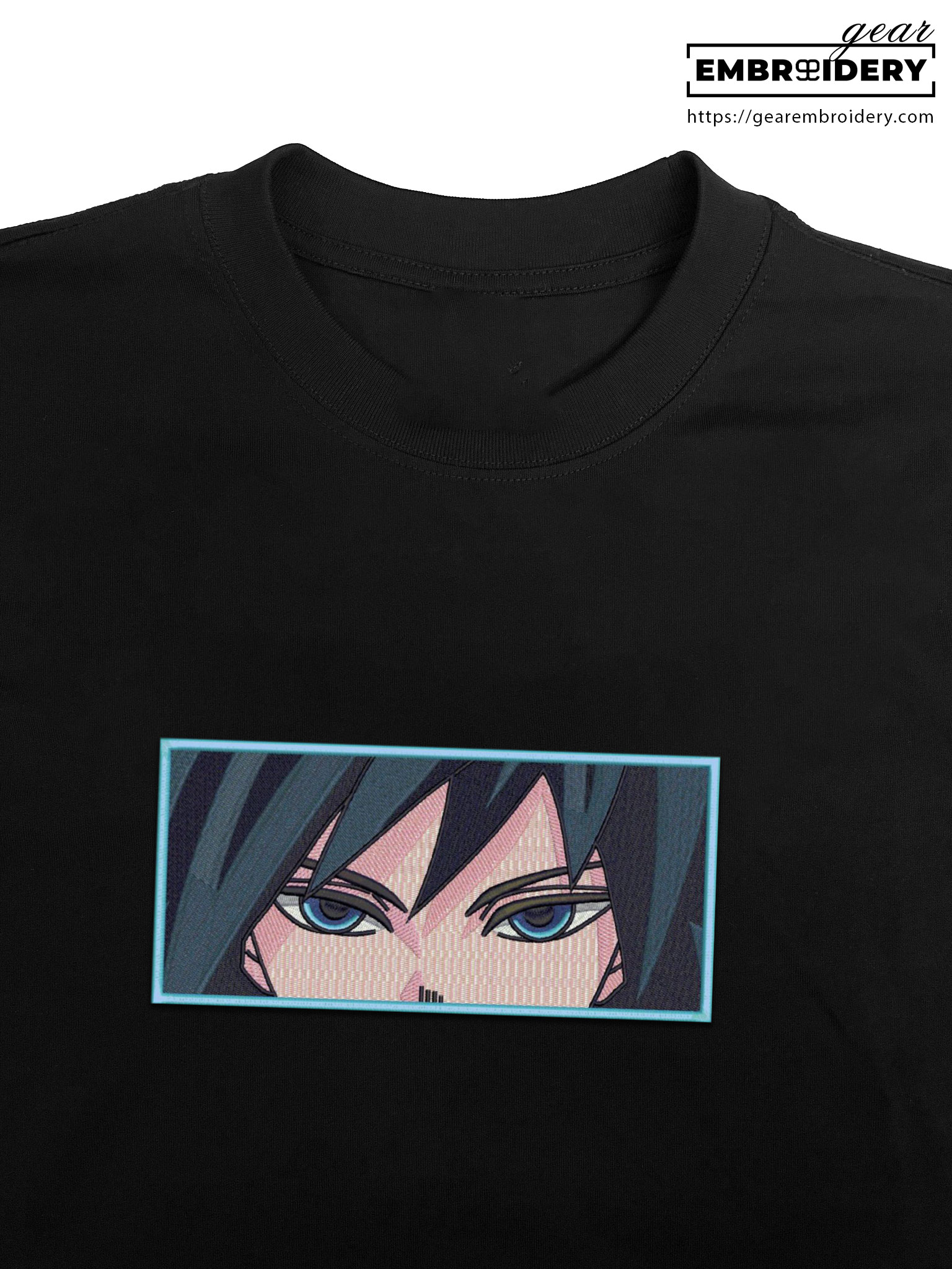 Giyu eyes Demon Slayer Anime Embroidered Design Personalized Embroidered T Shirt Sweatshirt Hoodie Clothing DS0023