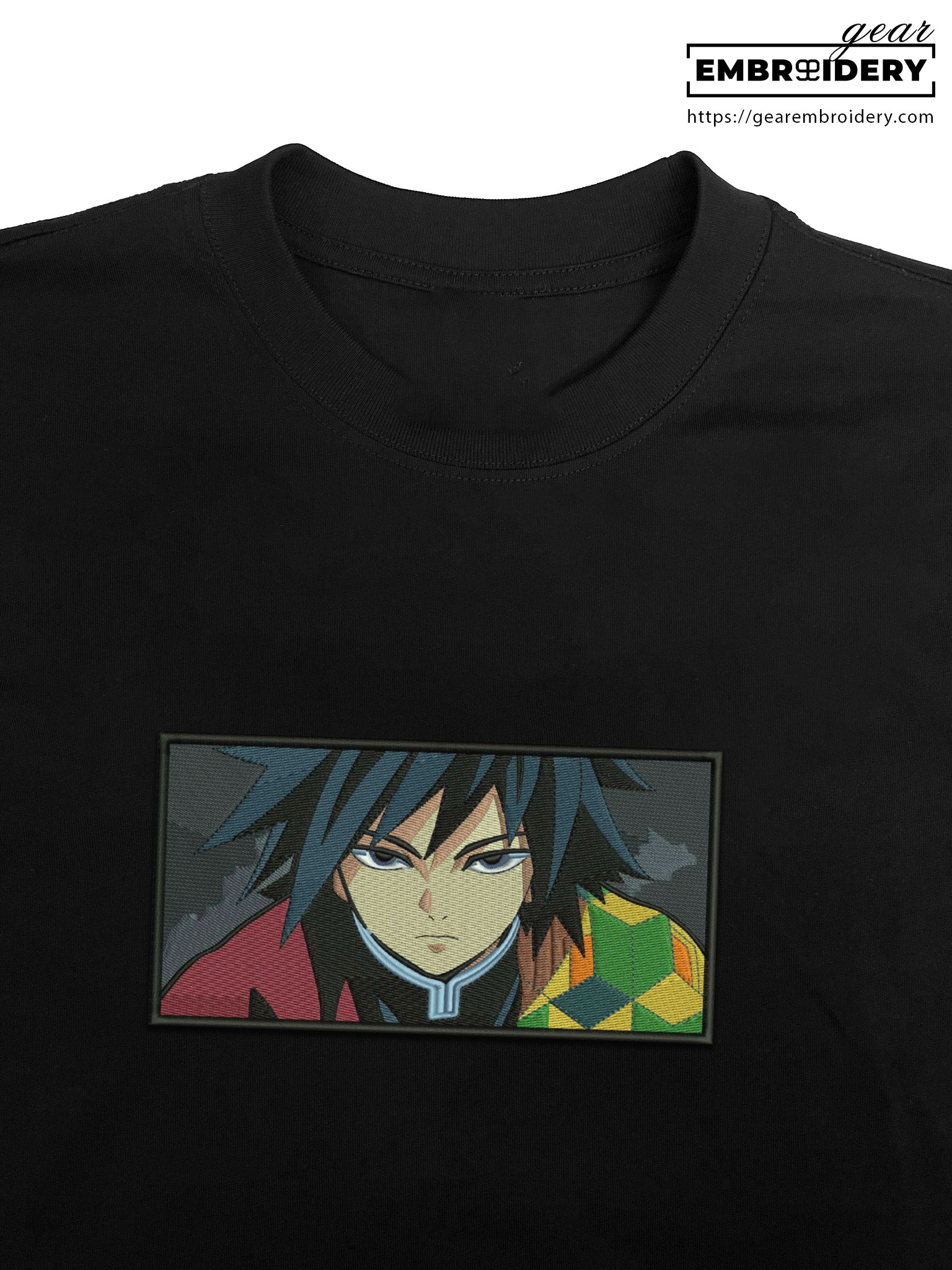 Giyu tomioka Demon Slayer Anime Embroidered Design Personalized Embroidered T Shirt Sweatshirt Hoodie Clothing DS0024