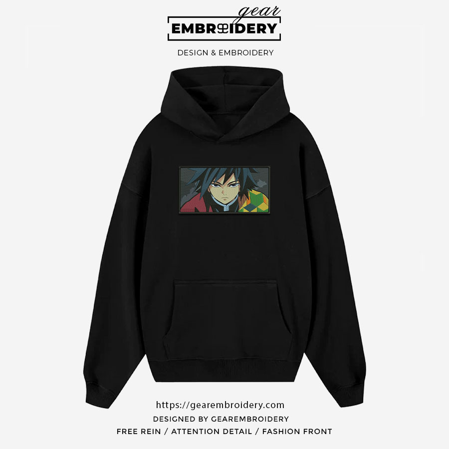 Giyu tomioka Demon Slayer Anime Embroidered Design Personalized Embroidered T Shirt Sweatshirt Hoodie Clothing DS0024