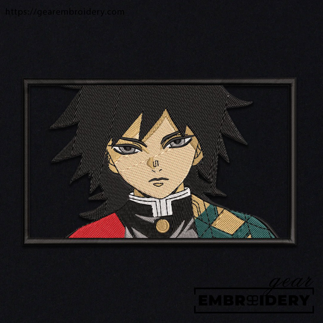 Giyu tomioka Demon Slayer Anime Embroidered Design Personalized Embroidered T Shirt Sweatshirt Hoodie Clothing DS0025