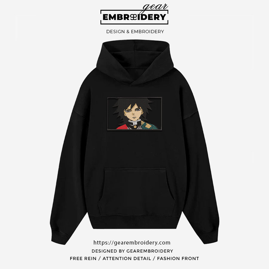 Giyu tomioka Demon Slayer Anime Embroidered Design Personalized Embroidered T Shirt Sweatshirt Hoodie Clothing DS0025