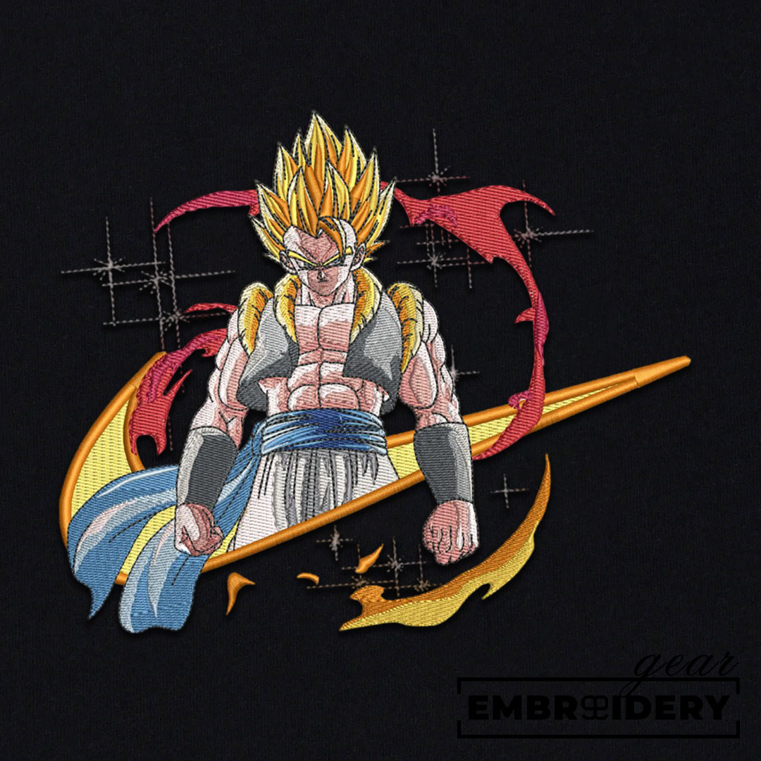 Gogeta swoosh nike Dragon Ball Anime Embroidered Design Personalized Embroidered T Shirt Sweatshirt Hoodie Clothing DB018