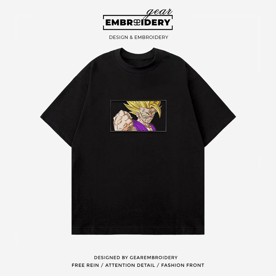 Gohan Dragon Ball Anime Embroidered Design Personalized Embroidered T Shirt Sweatshirt Hoodie Clothing DB021