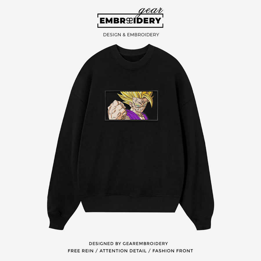 Gohan Dragon Ball Anime Embroidered Design Personalized Embroidered T Shirt Sweatshirt Hoodie Clothing DB021