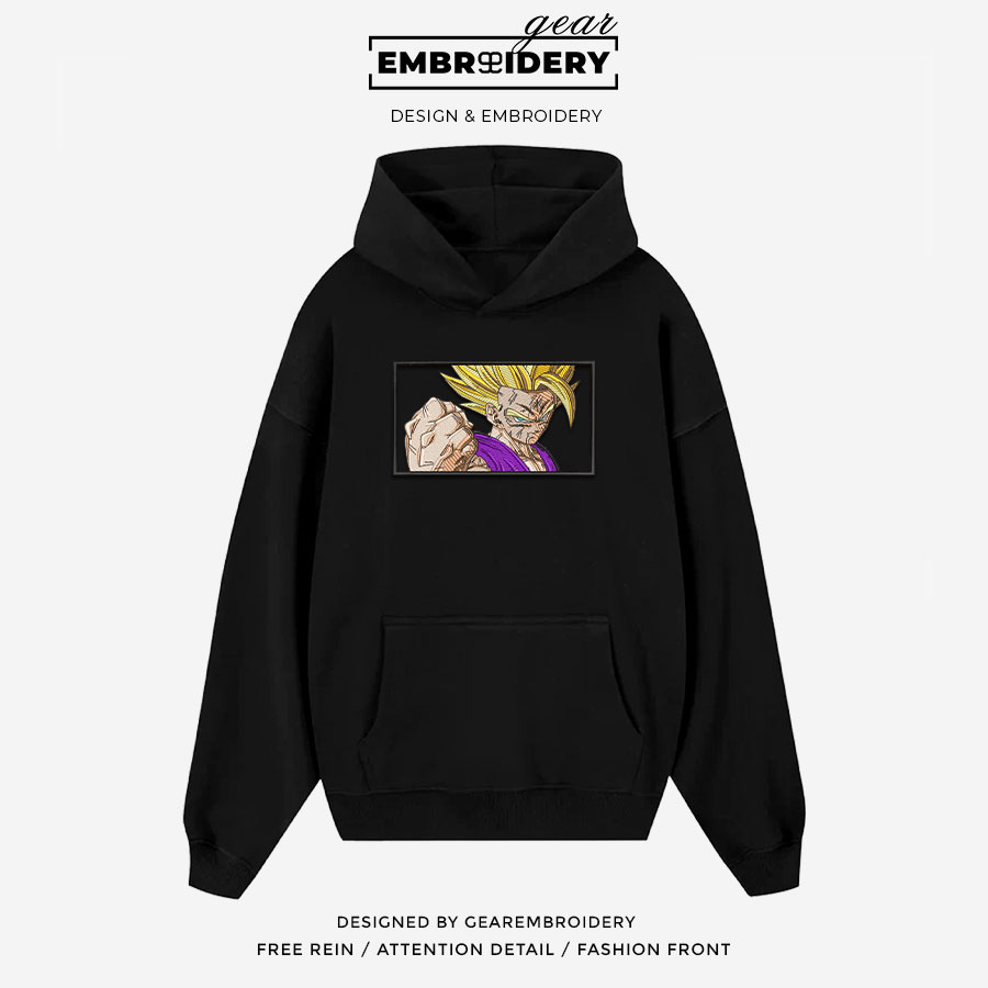 Gohan Dragon Ball Anime Embroidered Design Personalized Embroidered T Shirt Sweatshirt Hoodie Clothing DB021