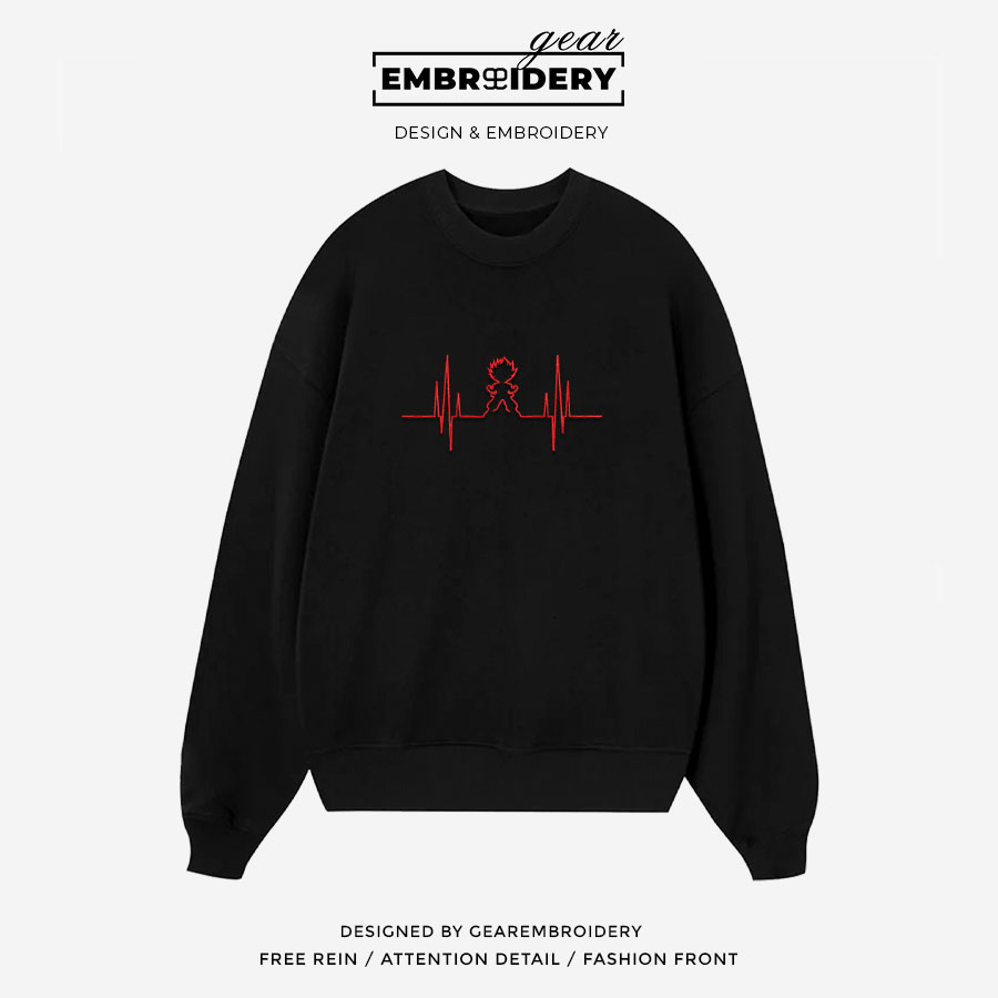 Goku beat Dragon Ball Anime Embroidered Design Personalized Embroidered T Shirt Sweatshirt Hoodie Clothing DB025