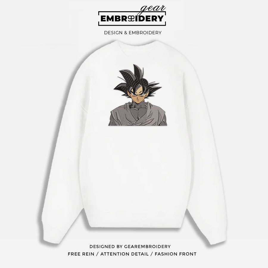 Goku black Dragon Ball Anime Embroidered Design Personalized Embroidered T Shirt Sweatshirt Hoodie Clothing DB026