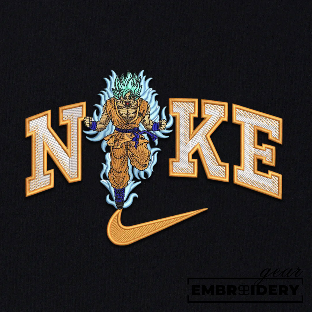 Goku blue nike nike Dragon Ball Anime Embroidered Design Personalized Embroidered T Shirt Sweatshirt Hoodie Clothing DB027