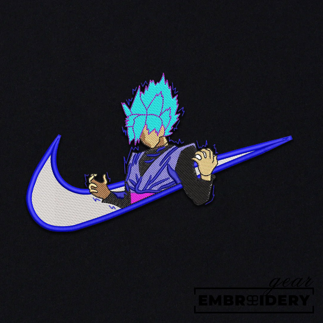 Goku blue swoosh nike Dragon Ball Anime Embroidered Design Personalized Embroidered T Shirt Sweatshirt Hoodie Clothing DB028