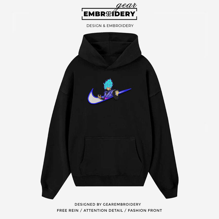 Goku blue swoosh nike Dragon Ball Anime Embroidered Design Personalized Embroidered T Shirt Sweatshirt Hoodie Clothing DB028