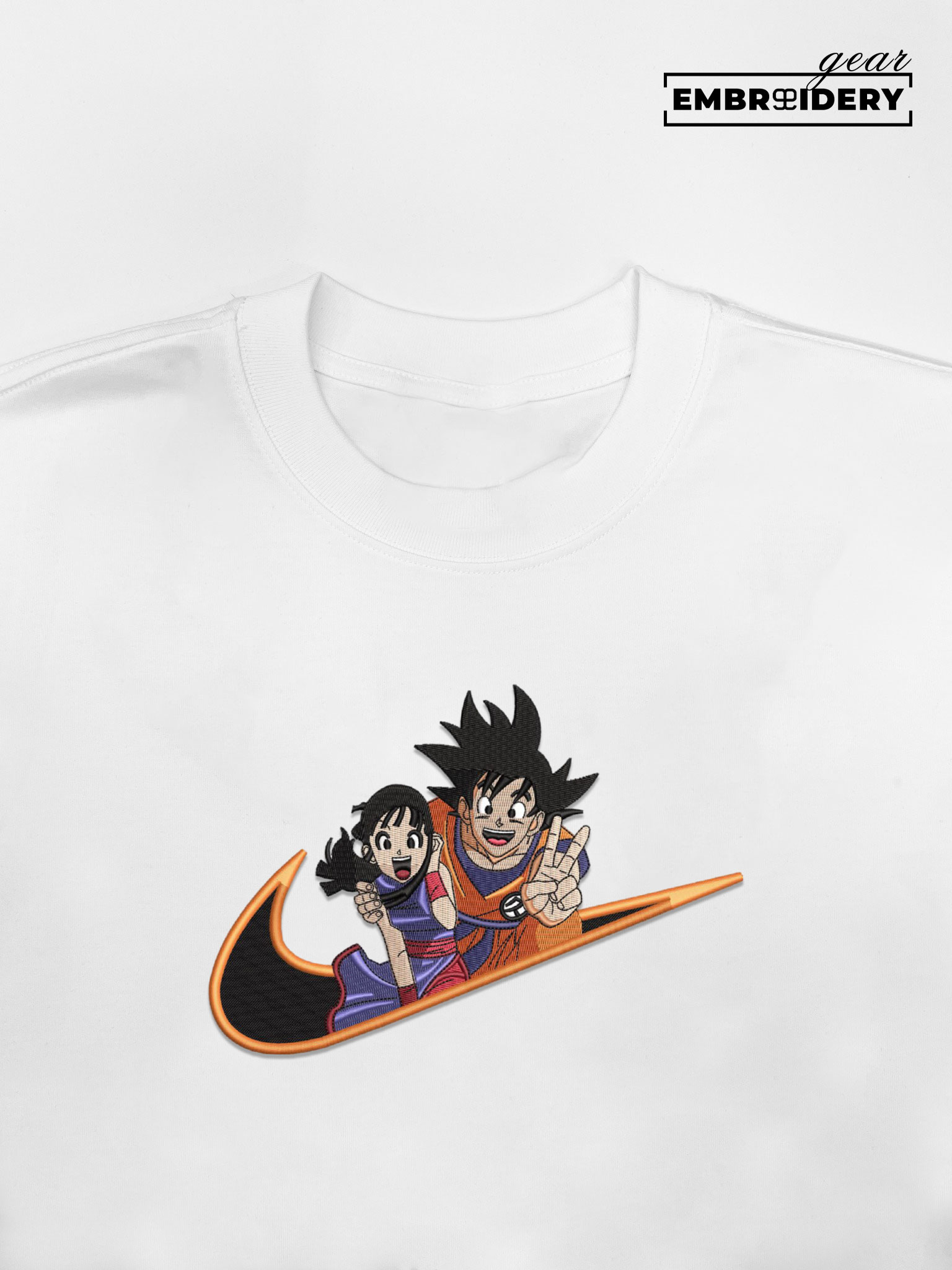 Goku chichi swoosh nike Dragon Ball Anime Embroidered Design Personalized Embroidered T Shirt Sweatshirt Hoodie Clothing DB029