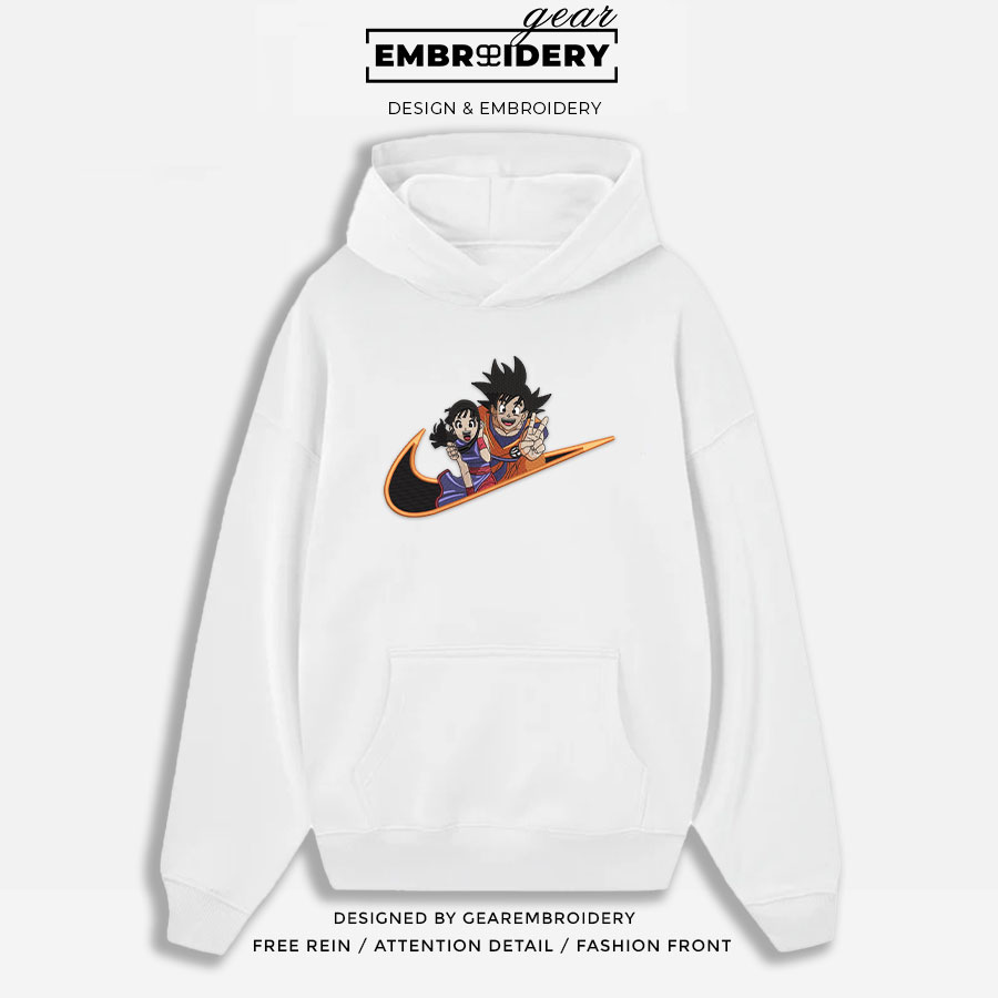 Goku chichi swoosh nike Dragon Ball Anime Embroidered Design Personalized Embroidered T Shirt Sweatshirt Hoodie Clothing DB029